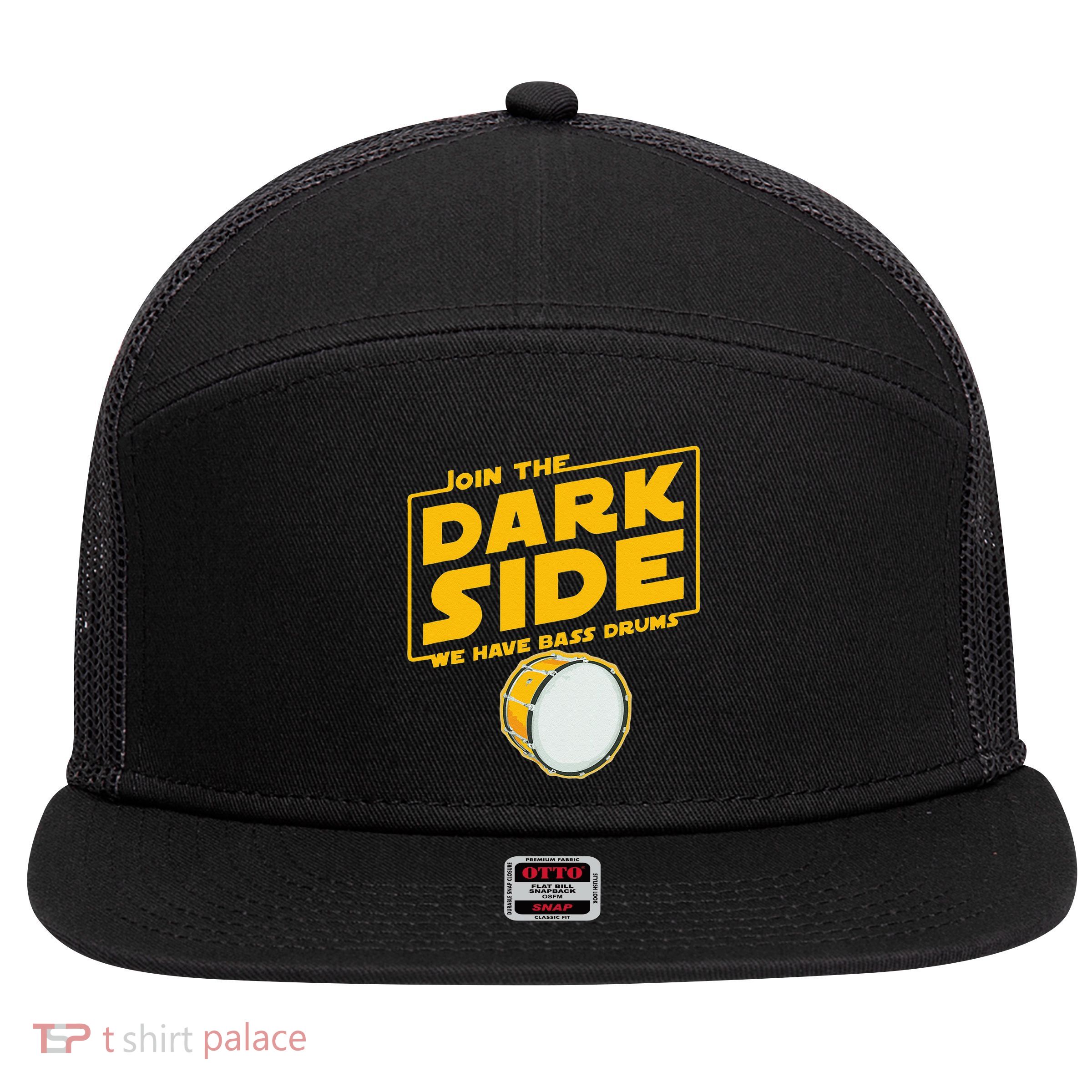 Join The Dark Side Bass Drum Player 7 Panel Mesh Trucker Snapback Hat