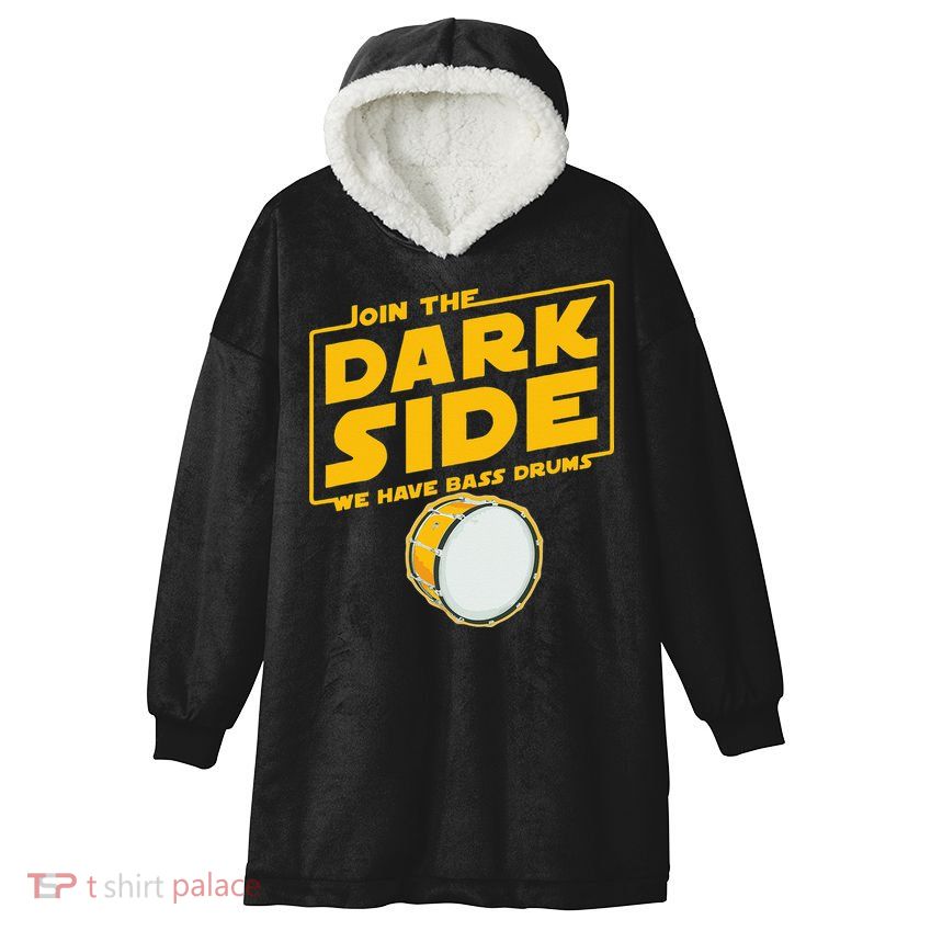 Join The Dark Side Bass Drum Player Hooded Wearable Blanket