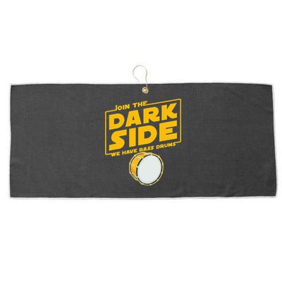Join The Dark Side Bass Drum Player Large Microfiber Waffle Golf Towel