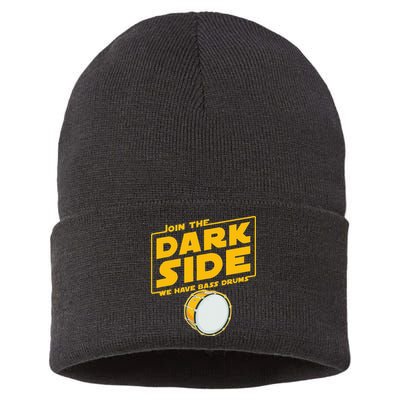 Join The Dark Side Bass Drum Player Sustainable Knit Beanie
