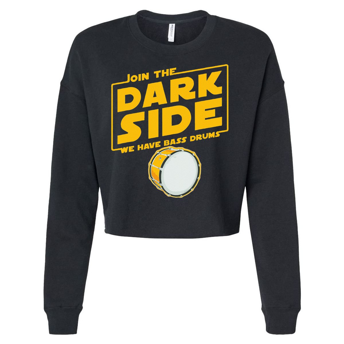 Join The Dark Side Bass Drum Player Cropped Pullover Crew
