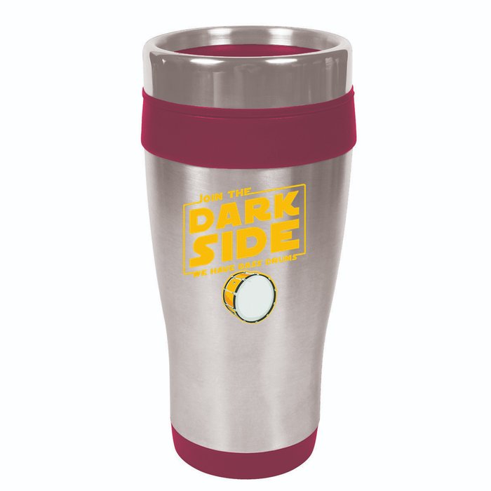 Join The Dark Side Bass Drum Player 16oz Travel Tumbler