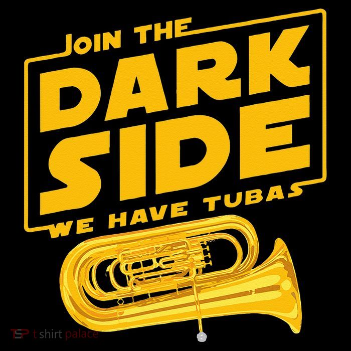 Join The Dark Side Tuba Player Stripe Pom Pom Beanie