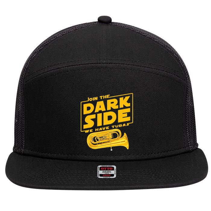 Join The Dark Side Tuba Player 7 Panel Mesh Trucker Snapback Hat