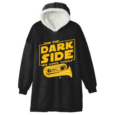 Join The Dark Side Tuba Player Hooded Wearable Blanket