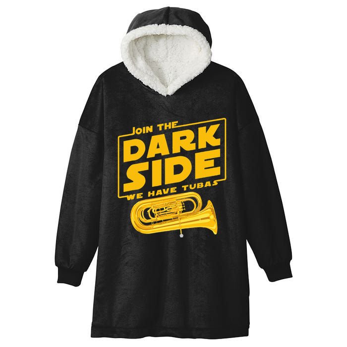 Join The Dark Side Tuba Player Hooded Wearable Blanket