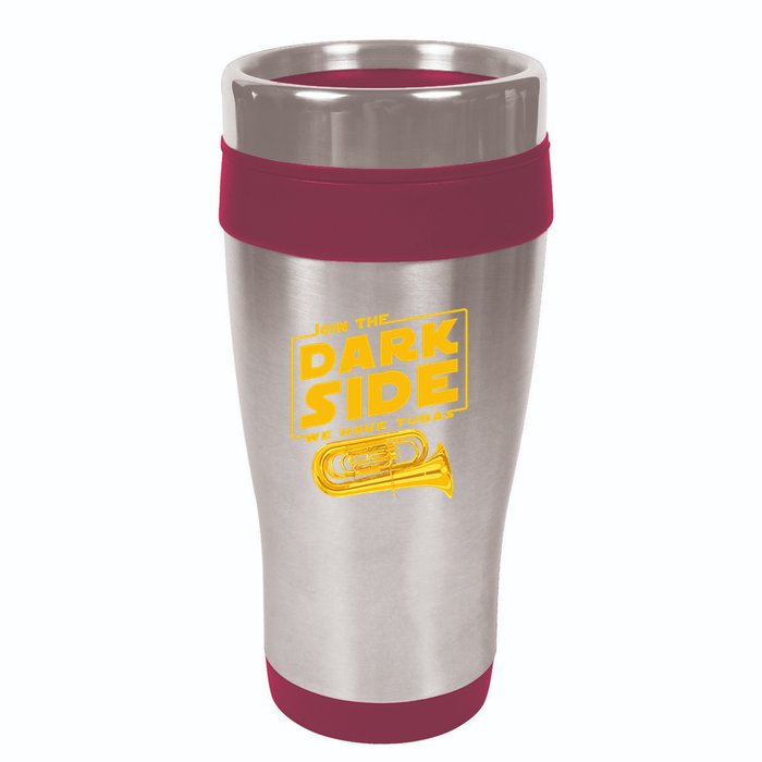 Join The Dark Side Tuba Player 16oz Travel Tumbler