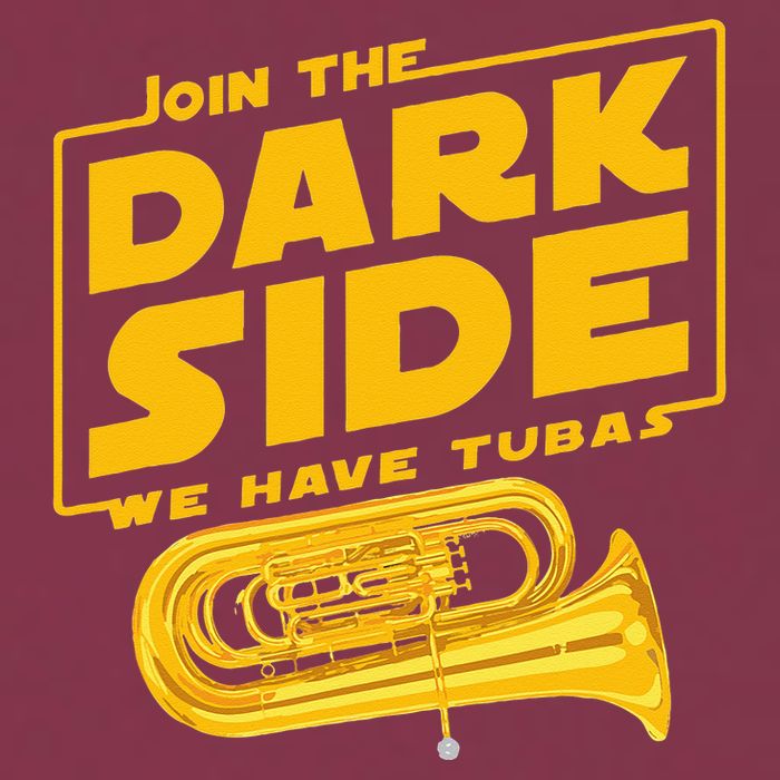 Join The Dark Side Tuba Player 16oz Travel Tumbler