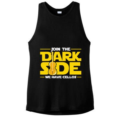 Join The Dark Side We Have Cellos Cellist Orchestra Musician Ladies PosiCharge Tri-Blend Wicking Tank