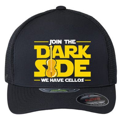 Join The Dark Side We Have Cellos Cellist Orchestra Musician Flexfit Unipanel Trucker Cap