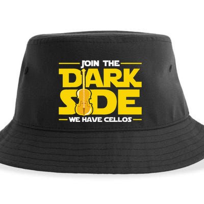Join The Dark Side We Have Cellos Cellist Orchestra Musician Sustainable Bucket Hat