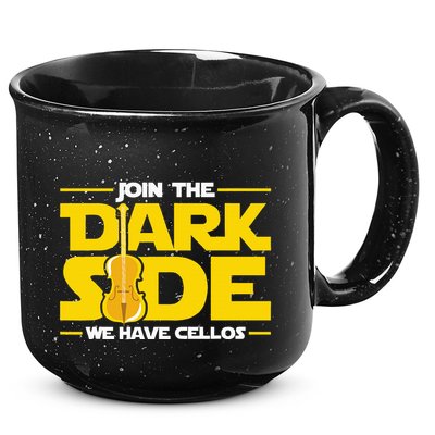 Join The Dark Side We Have Cellos Cellist Orchestra Musician 15oz Campfire Ceramic Mug