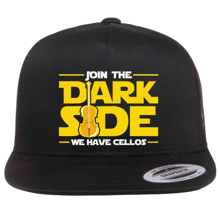 Join The Dark Side We Have Cellos Cellist Orchestra Musician Flatbill Hat