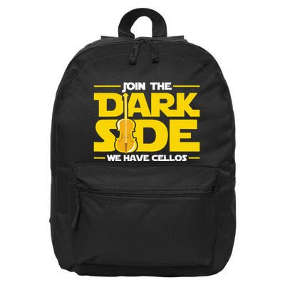Join The Dark Side We Have Cellos Cellist Orchestra Musician 16 in Basic Backpack