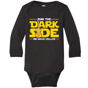 Join The Dark Side We Have Cellos Cellist Orchestra Musician Baby Long Sleeve Bodysuit