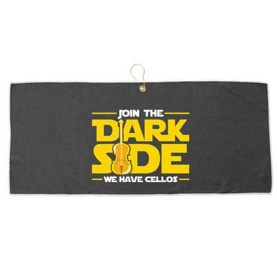 Join The Dark Side We Have Cellos Cellist Orchestra Musician Large Microfiber Waffle Golf Towel