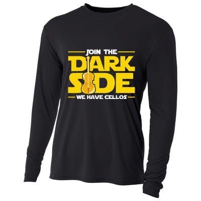 Join The Dark Side We Have Cellos Cellist Orchestra Musician Cooling Performance Long Sleeve Crew