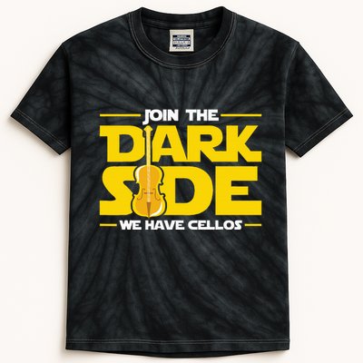 Join The Dark Side We Have Cellos Cellist Orchestra Musician Kids Tie-Dye T-Shirt