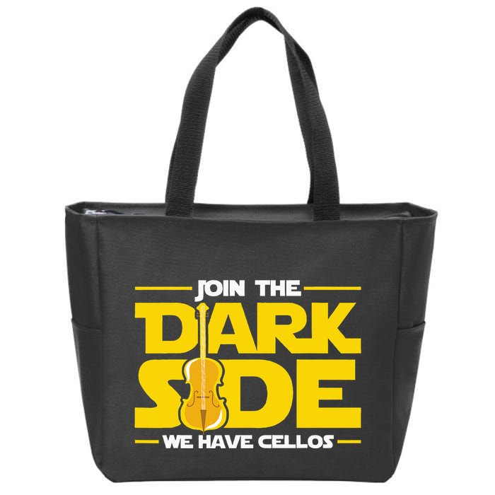 Join The Dark Side We Have Cellos Cellist Orchestra Musician Zip Tote Bag