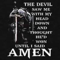 Jesus The Devil Saw Me With My Head Down Ladies PosiCharge Tri-Blend Wicking Tank