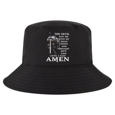 Jesus The Devil Saw Me With My Head Down Cool Comfort Performance Bucket Hat