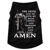 Jesus The Devil Saw Me With My Head Down Doggie Tank