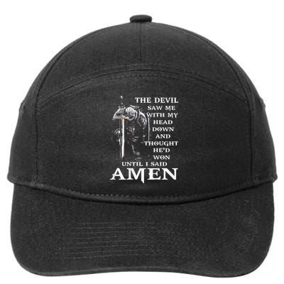 Jesus The Devil Saw Me With My Head Down 7-Panel Snapback Hat