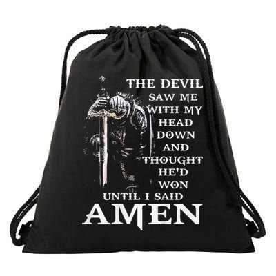 Jesus The Devil Saw Me With My Head Down Drawstring Bag