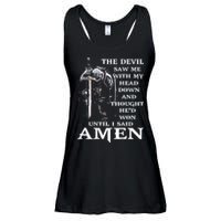 Jesus The Devil Saw Me With My Head Down Ladies Essential Flowy Tank