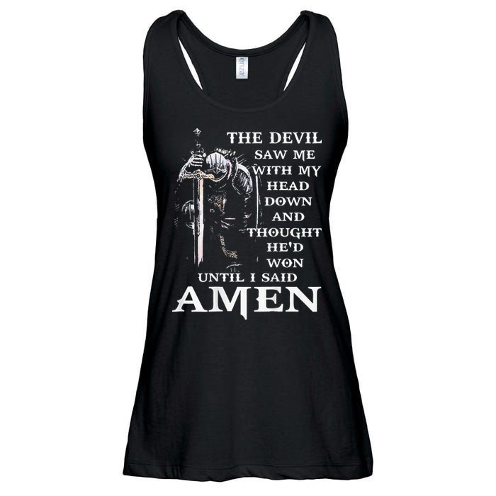 Jesus The Devil Saw Me With My Head Down Ladies Essential Flowy Tank