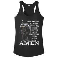 Jesus The Devil Saw Me With My Head Down Ladies PosiCharge Competitor Racerback Tank
