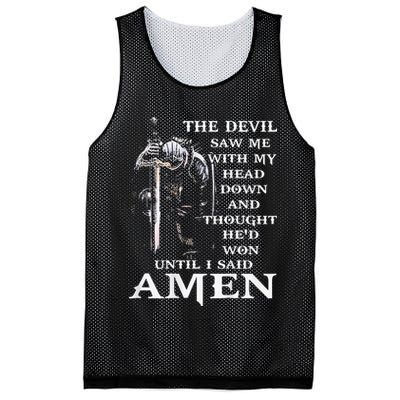 Jesus The Devil Saw Me With My Head Down Mesh Reversible Basketball Jersey Tank