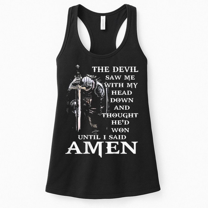 Jesus The Devil Saw Me With My Head Down Womens Tank Top