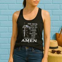 Jesus The Devil Saw Me With My Head Down Womens Tank Top