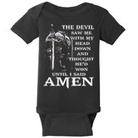 Jesus The Devil Saw Me With My Head Down Baby Bodysuit