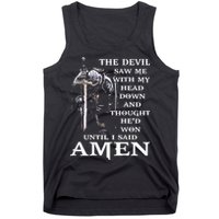 Jesus The Devil Saw Me With My Head Down Tank Top
