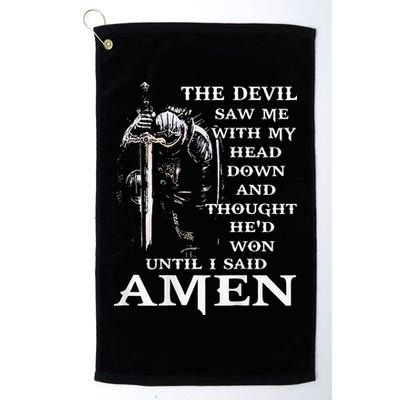 Jesus The Devil Saw Me With My Head Down Golf Towel