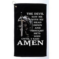 Jesus The Devil Saw Me With My Head Down Golf Towel