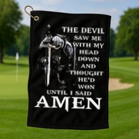 Jesus The Devil Saw Me With My Head Down Golf Towel