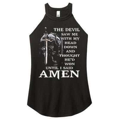 Jesus The Devil Saw Me With My Head Down Women's Perfect Tri Rocker Tank