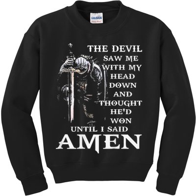 Jesus The Devil Saw Me With My Head Down Kids Sweatshirt