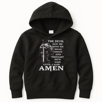 Jesus The Devil Saw Me With My Head Down Kids Hoodie
