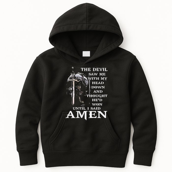 Jesus The Devil Saw Me With My Head Down Kids Hoodie