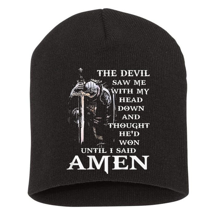 Jesus The Devil Saw Me With My Head Down Short Acrylic Beanie