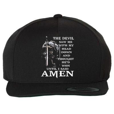 Jesus The Devil Saw Me With My Head Down Wool Snapback Cap