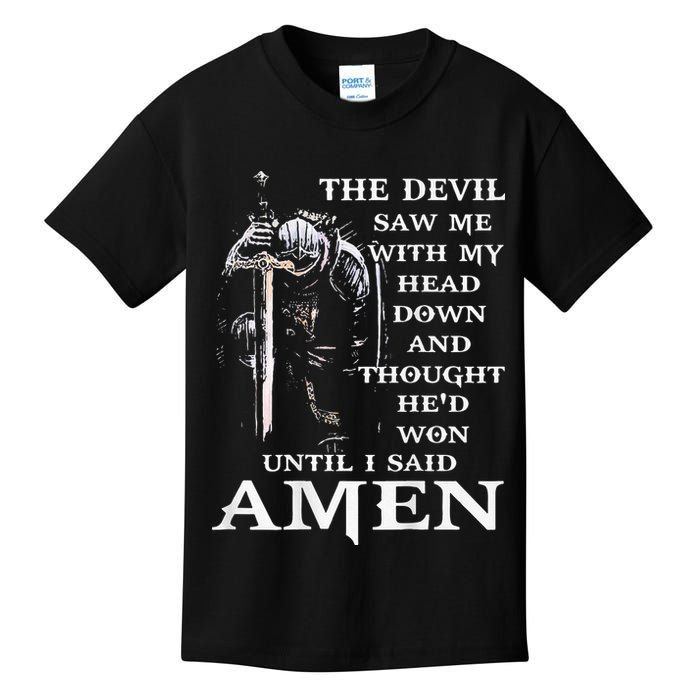 Jesus The Devil Saw Me With My Head Down Kids T-Shirt