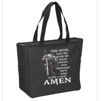 Jesus The Devil Saw Me With My Head Down Zip Tote Bag