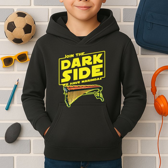 Join The Dark Side Marimba Player Kids Hoodie