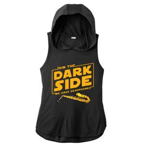 Join The Dark Side Saxophone Player Ladies PosiCharge Tri-Blend Wicking Draft Hoodie Tank