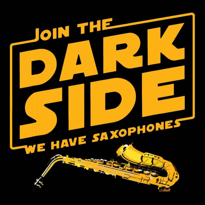 Join The Dark Side Saxophone Player Stripe Pom Pom Beanie